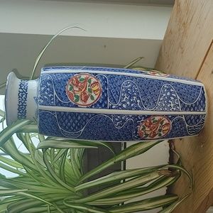 Rare Find Vintage Japanese Vase.  12"  Tall At Base Measures 3" And 3" At Top.